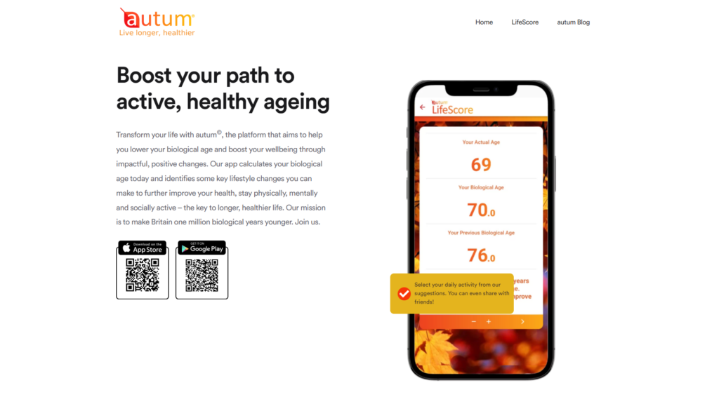 autum.life homepage screen